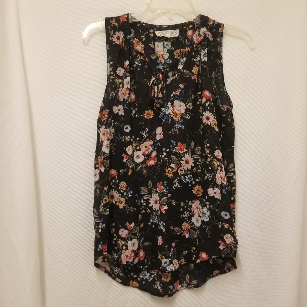 Pink Rose Floral Tank Top